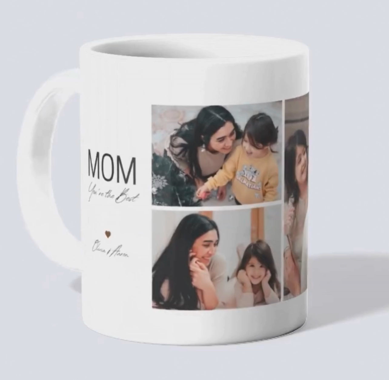 10 X Personalised Mugs - Four Custom Pictures and Text for your Special Occasions