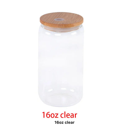 BLANK 16oz Clear/ Frosted Sublimation glass can, glass tumbler