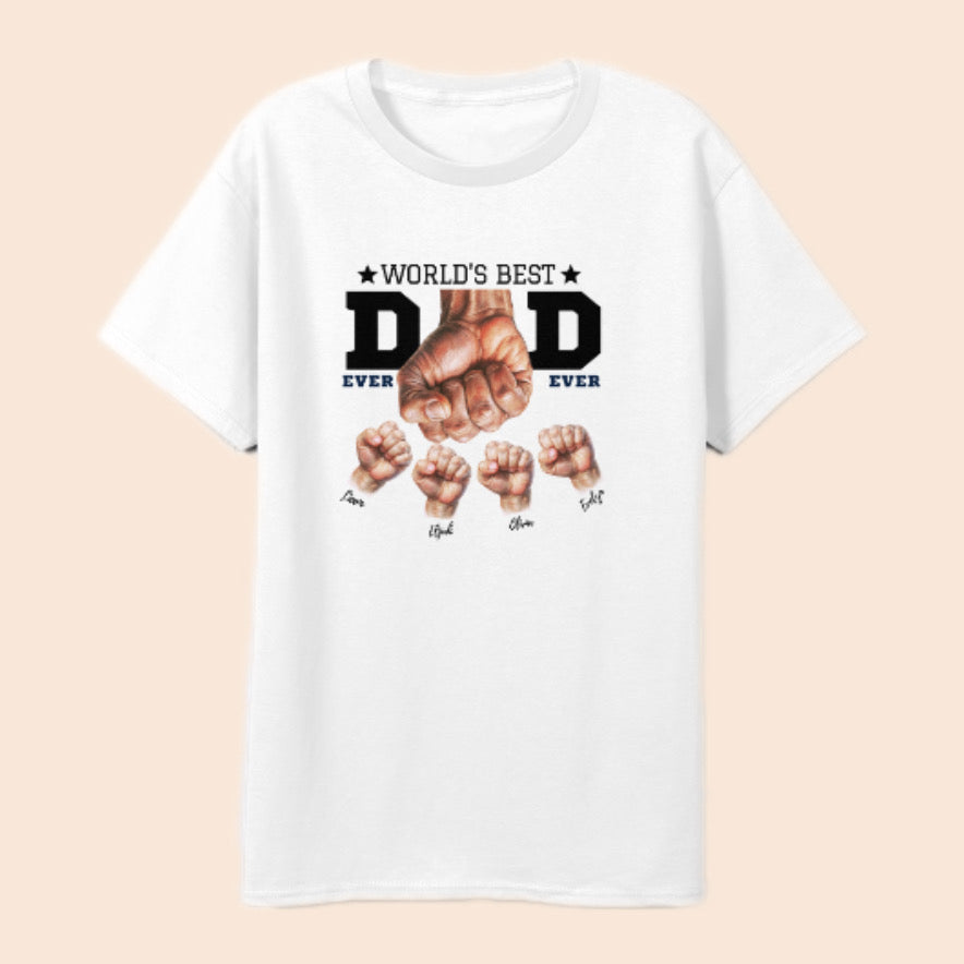 Worlds Best Dad ever Custom Name T-Shirt