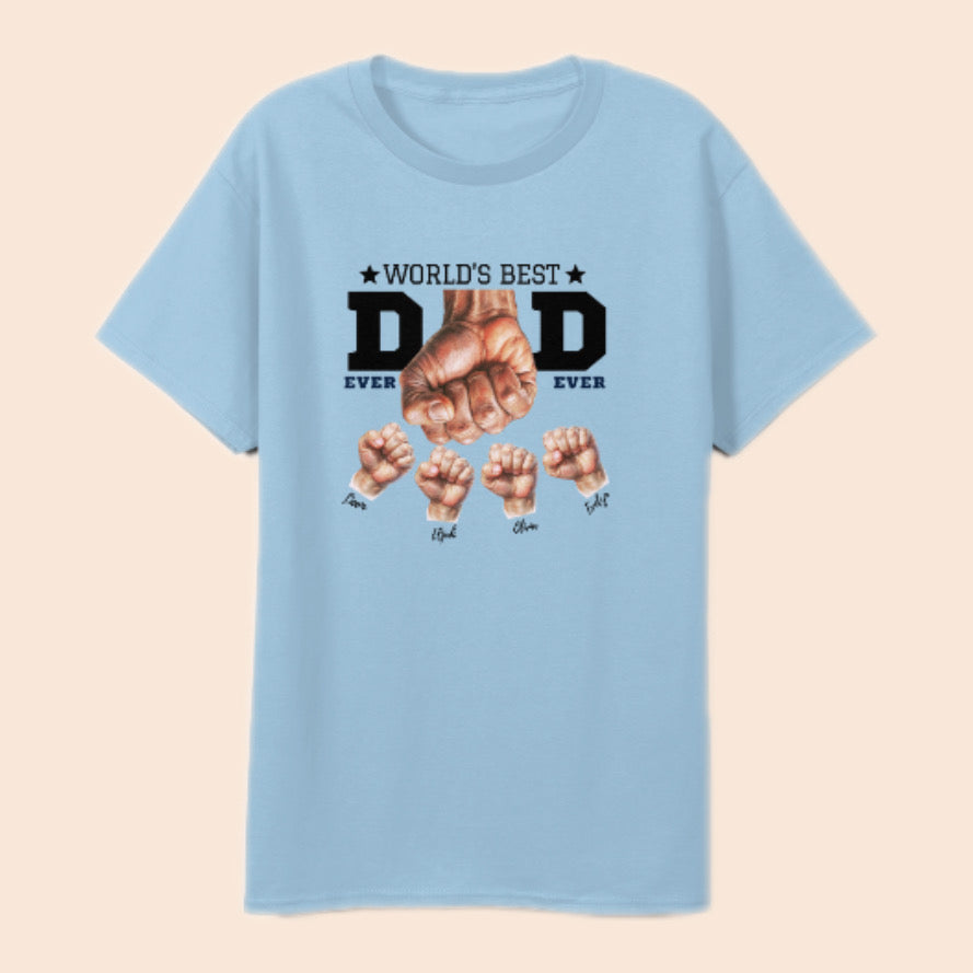 Worlds Best Dad ever Custom Name T-Shirt