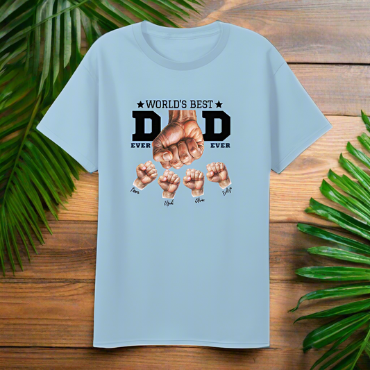 Worlds Best Dad ever Custom Name T-Shirt