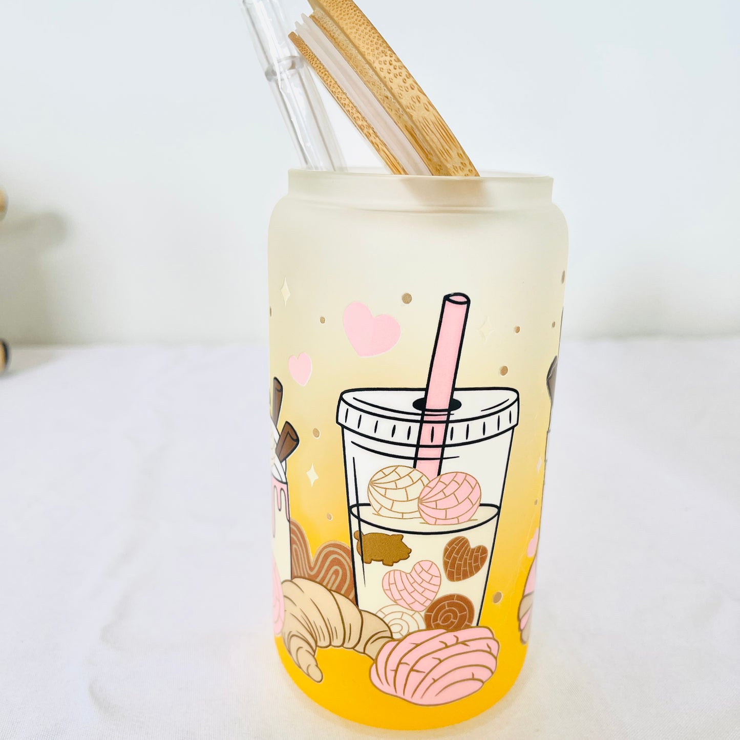 Sweet Treat | 16oz Foster Glass Can, Bamboo Lid & Straw