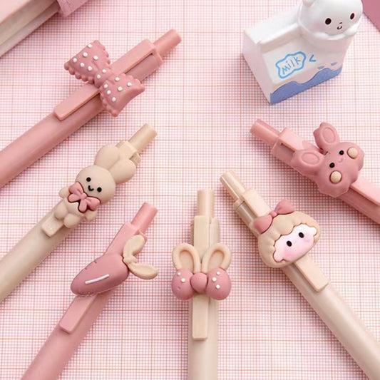 Adorable rabbit girl gel with 0.5mm black refill-pens