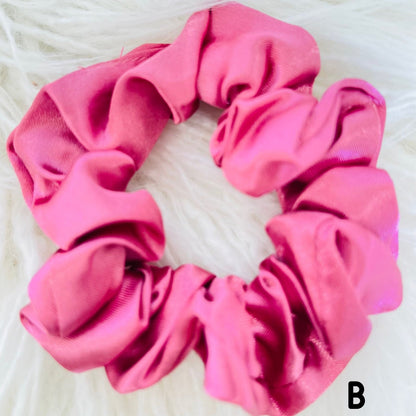 Colourful satin scrunches, hair accessories for women and girls