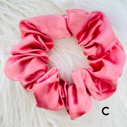 Colourful satin scrunches, hair accessories for women and girls