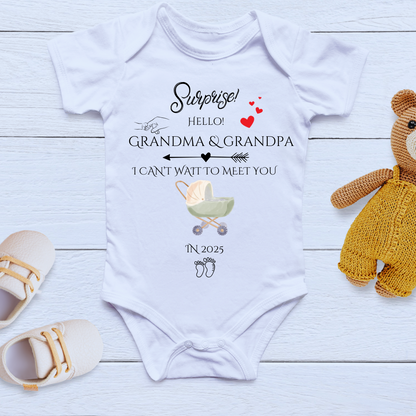 Surprise baby coming soon 2025 Announcement baby cloth