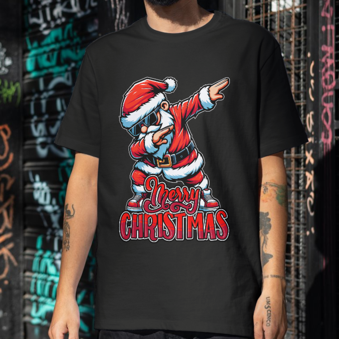 Dabbing Santa Merry Christmas Oversized T Shirt