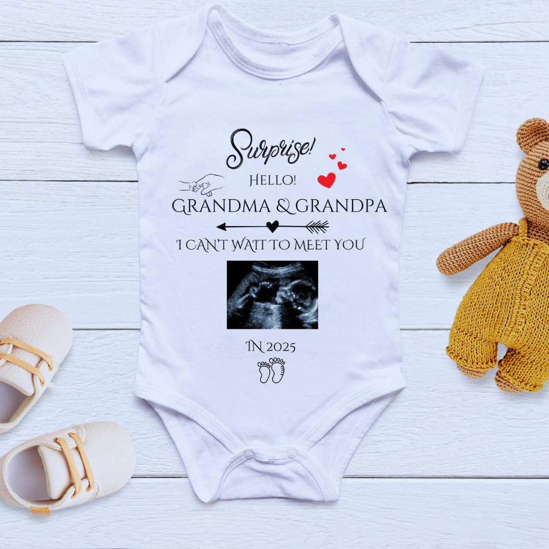 Surprise baby coming soon 2025 Announcement baby cloth