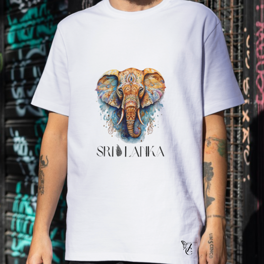 Sri Lanka's Vibrant Majesty: Colorful Elephant Oversized T-Shirt