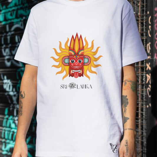 Ceylon Heritage: Yaka Mask Oversized T-Shirt