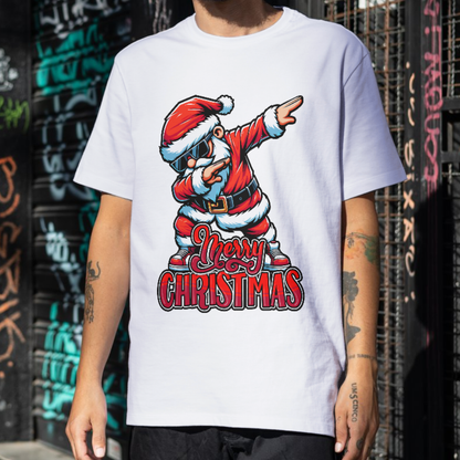 Dabbing Santa Merry Christmas Oversized T Shirt