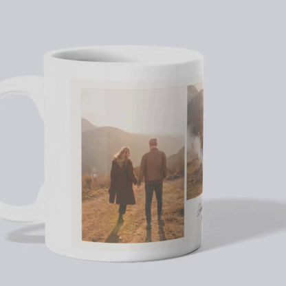 10 X Personalised Mug with Three Pictures and your own Text