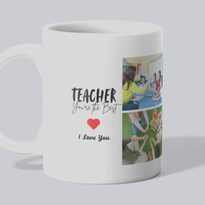 10 X Personalised Mugs - Four Custom Pictures and Text for your Special Occasions