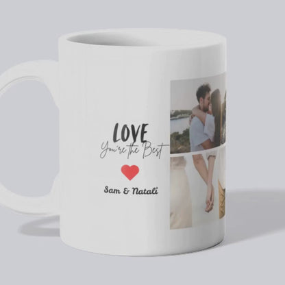 10 X Personalised Mugs - Four Custom Pictures and Text for your Special Occasions